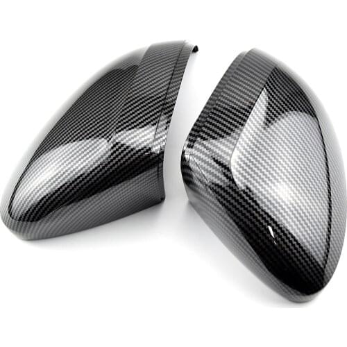 Bright black and Carbon Look black Mirror Cover Rearview Side Mirror Cap Housing For VW Passat B8