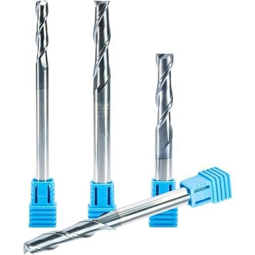 1pc hrc55 2 Two flutes tungsten carbide endmills metal Alu milling cutter cnc router bit 6mm 8mm 10mm 12mm long length end mills