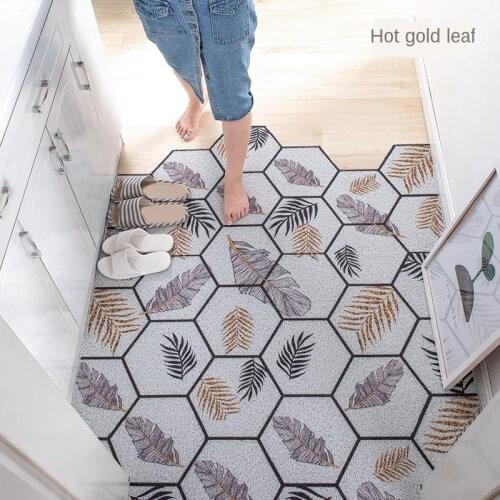 Dust Removal Door Mat Carpet Nordic Entrance Floor Silk Loop Stable Non-slip Door Mat Hallway Living Room Can Be Cut Mats Carpet