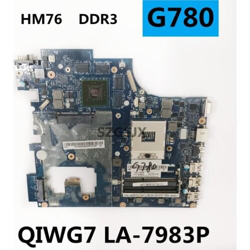 LA-7983P For Lenovo Ideapad G780 for Lenovo QIWG7 LA-7983P HM76 PGA989 DDR3 8 video chips motherboard Test 100% original