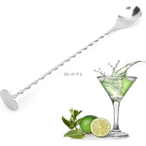 1Pc Stainless Steel Cocktail Stirrer Bar Puddler Martini Stirring Spoon Dropping Shipping
