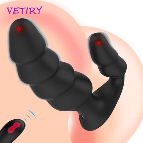 Anal Vibrator Remote Control Wearable Dildo Vibrator for Women Sex Toys 9 Speeds G-spot Stimulation Prostate Massage for Men