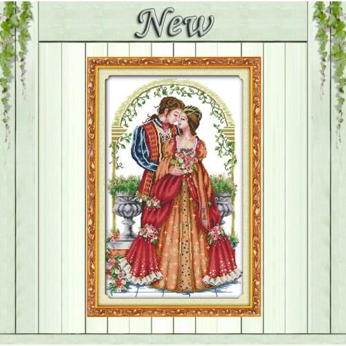 Forever Love couple kiss home decor paintings counted print on canvas DMC 11CT 14CT Cross Stitch kits needlework Sets embroidery