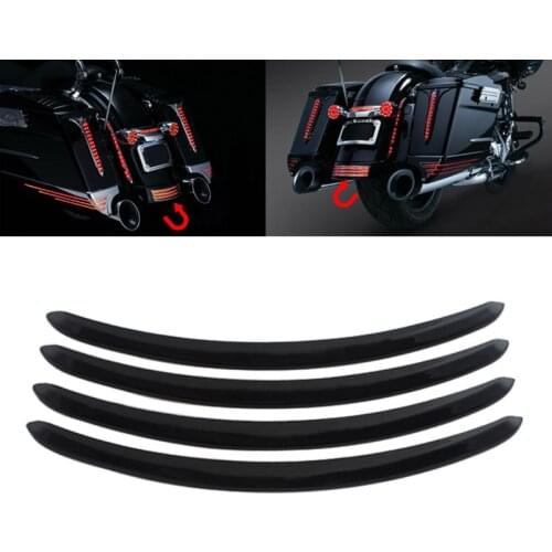 Motorcycle Black Smooth 4 Pcs Rear Fender Accent Trims For Harley Touring Street Road Glide Customs Special FLHX 2006-2017