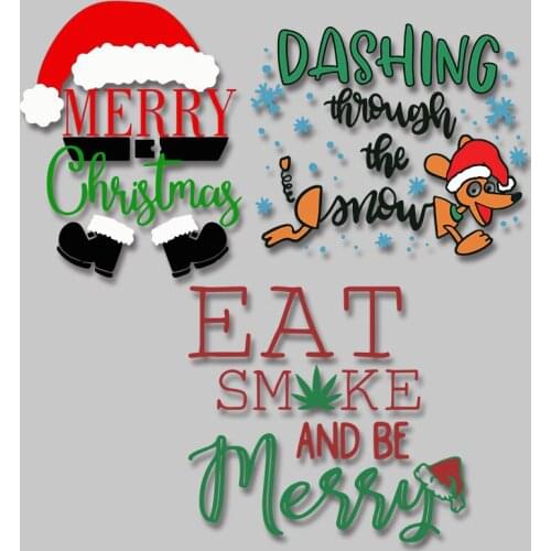 Chrismas letters Iron-on Transfers Patches for Kids Clothing Jacket Stickers on fabric Vinyl Sticker For Clothes