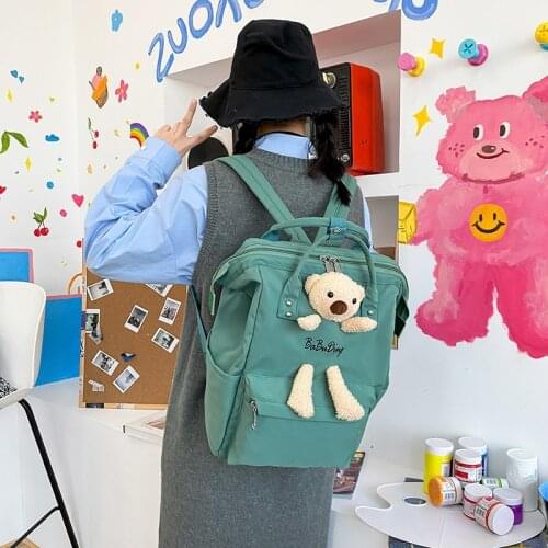 2021 New Green Womens Backpack Waterproof Fancy High School Bags for Teenage Girl Cute Travel Womens Bag Candy Colors Backpack