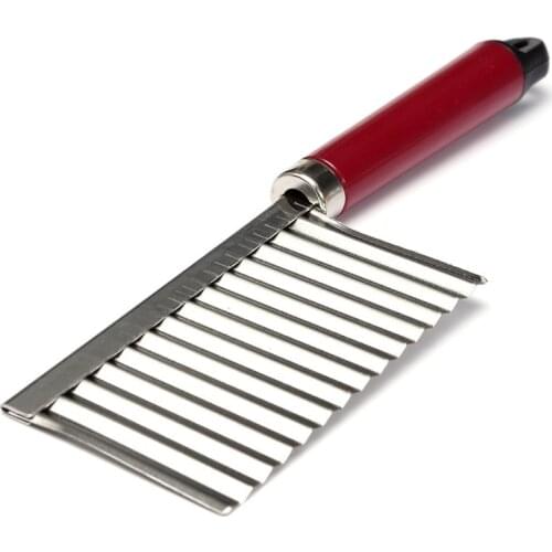 New Stainless Steel Potato Chip Dough Vegetable Crinkle Wavy Cutter Slicer Fruits Food Cutterly Tools B99