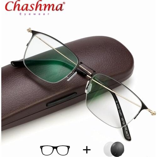 Titanium Alloy Prescription Glasses Men Ultralight Square Myopia Prescription Eyeglasses Metal Optical Frame Eyewear