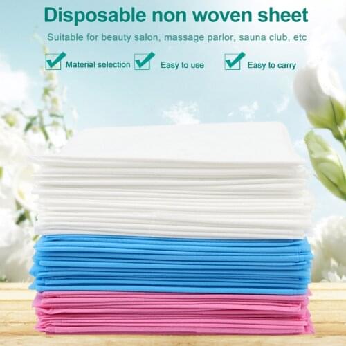 10pcs 80x180cm Disposable Sheets Breathable Solid Salon Tattoo For Massage Bed Table Cover Spa Business Trip Travel Non-woven