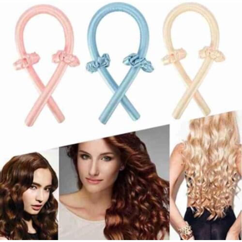 Heatless Curling Rod Headband No Heat Lazy Curler Silk Ribbon Hair Rollers Sleeping Soft Headband Curling Irons Clamps Set