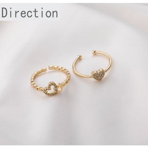 Individuality ins tide niche Joker fashion simple love light luxury exquisite cold wind hollow adjustable ring