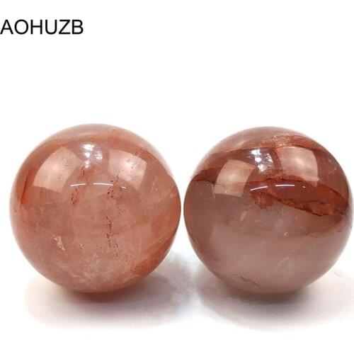 Natural Crystals Quartz High Quality Fire Quartz Sphere Energy Stone Reiki Healing Ball Room Home Aquarium Decoration Gemstone