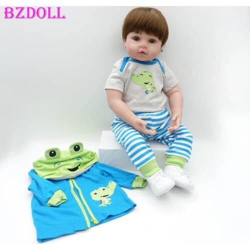 47cm 60cm Silicone Reborn Baby Doll Toys For Kid Child Lovely Vinyl Boy Babies Doll Fashion Birthday Present Gift Play House Toy