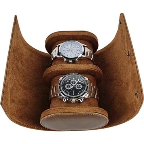 Q0KE Luxury PU Leather Watch Storage Box Travel 2 Positions Watches Organizer Case for Men Women Christmas Anniversary Gifts