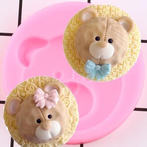 Bear Head Silicone Mold Fondant Molds Cake Decorating Tools Sugarcraft Kitchen Baking Moulds Candy Clay Chocolate Gumpaste Mould
