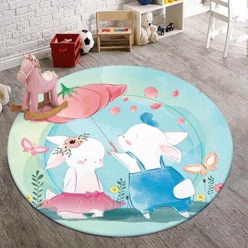 Modern Round Rug Cartoon Rug Floor Mat Cover Rug Blanket and Decorative Blanket