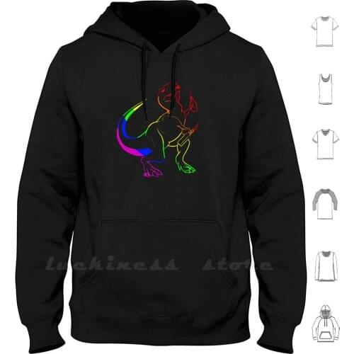 Partysaurus Rex-Rainbow Hoodies Long Sleeve Dinosaur Dino T Rex Tyrannosaurus Tyrannosaurus Rex Party