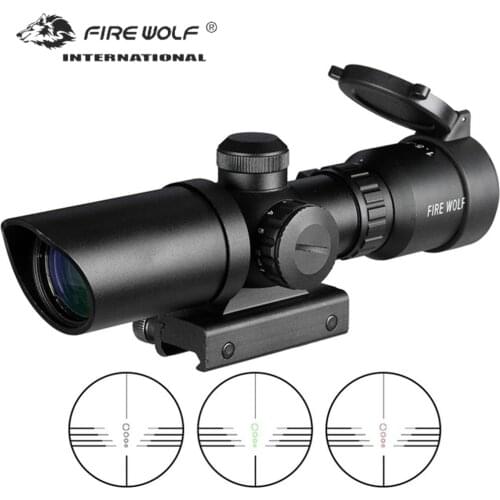 Fire Wolf Outdoor 1.5-5X32 Tactical Short Range Hunting Rifle Mirror Red Dot Green Illumination Optical Sight 20mm Bow Hunt