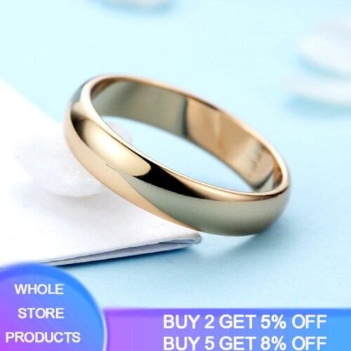 YANHUI Fashion Simple 18K Gold Mens Ring Wedding Band Silver 925 Jewelry Womens Ring hot sale Couple Jewelry Memorial Gift