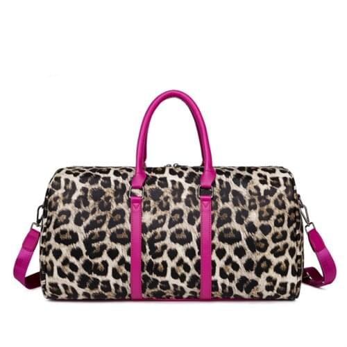 Fashion Travel Bags Women Shoulder Handbag Large Capacity Leopard Crossbody PU Leather Duffle Ladies Weekend Bags Femme