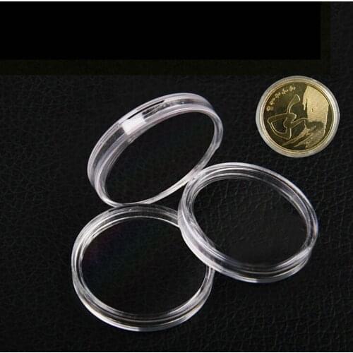10Pcs Storage Boxes Applied Clear Round Cases Coin Storage Lighthouse Plastic Capsules Coin box Display Cases dia 27/35/45mm