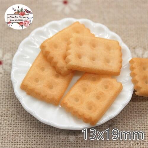 Cute biscuit 10PCS 13x19mm Resin Flatback Cabochon Miniature Food Art Supply Decoration Charm Craft