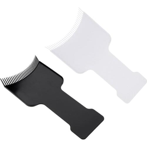 2pcs Salon Hair Coloring Board Hair Dye Tint Comb Hairdressing Beauty Hair Highlight Tool Black with White