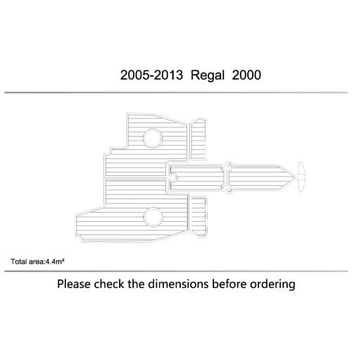 2005-2013 REGAL 2000 Cockpit Non-slip mat Pads 1/4" 6mm EVA Teak Decking