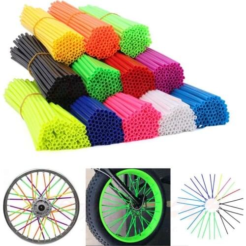 36Pcs Motorcycle Wheel Spoked Protector Wraps Rims Skin Trim Covers Pipe For Honda Suzuki For Kawasaki Yamaha For KTM Dirt Bike