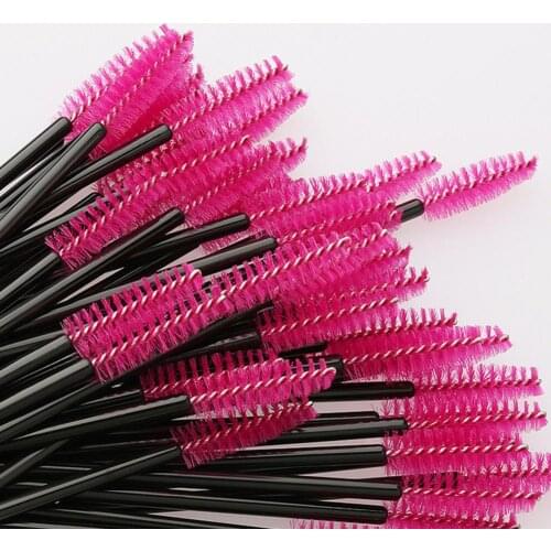 50Pcs/Set Disposable Eyelash Brush Screw Style Fiber Professional Beauty Makeup Wands Tool for Female