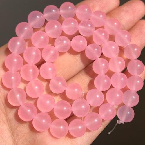 AAA+ Natural Pink Jades Round Loose Stone Beads For Jewelry Making 15"inch 4/6/8/10/12mm Making DIY Bracelet Pendant Necklace