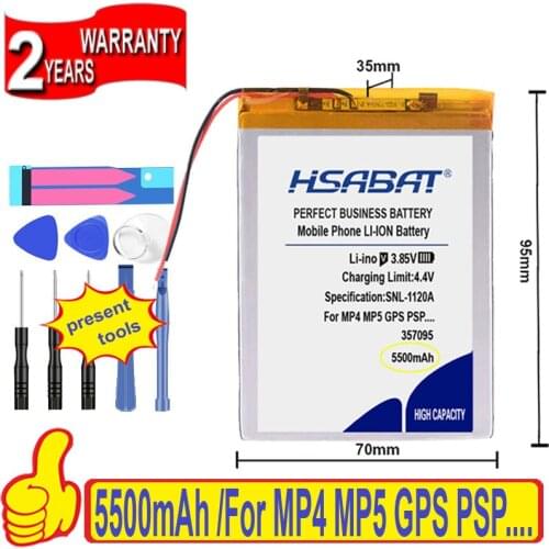 Top Brand 100% New 5500mAh 357095 Battery for tablet pc 7 inch MP3 MP4 357096 Batteries + free gfit