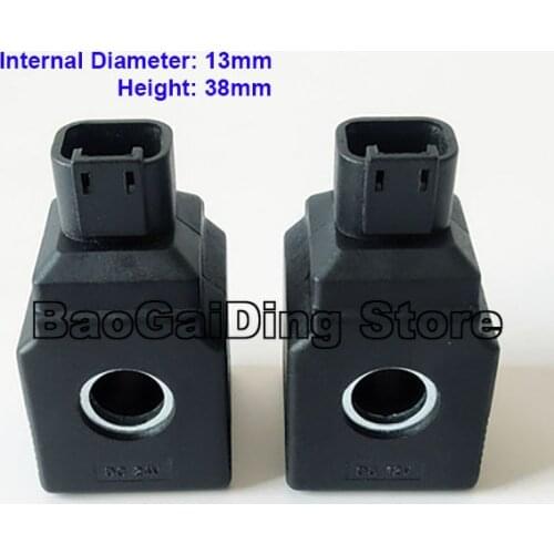 JCB Excavator Accessories Two Pin JCB Coil Pilot Safety Lock Rotating Solenoid Valve Coil Internal Diameter 13mm, Height 38mm