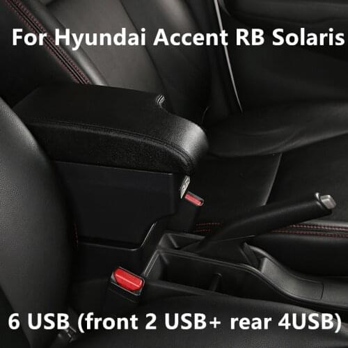 Car Armrest For Hyundai Accent RB Solaris 2011-2016 Centre Console Storage Box Arm 2012 2013 2014 2015