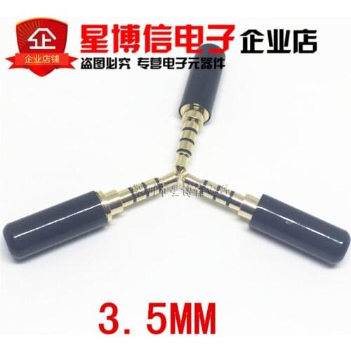 Free shipping 10pcs 3.5mm 4 Pole Audio Plug Male Headphone Jack with Clip 3.5 mm Audio Connector For 4mm Cable Adapter