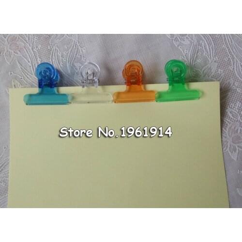 Free shipping (12pcs/pack)50mm Plastic Clamp Multicolor spring clip office stationery Paper clip school supply