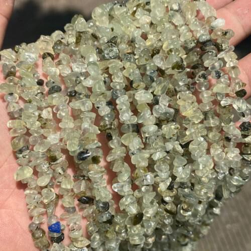 Natural Green Prehnite Stone Beads 3-5mm 5-8mm 8-12mm Pick Size 80cm Strand Irregular Natural Chip Beads DIY For Jewelry Making