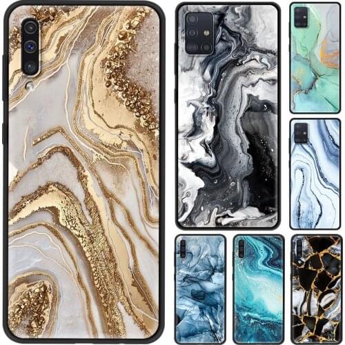 Case For Samsung A91 A72 A71 A52 A51 A42 A41 A32 A31 A21 EU A21s A12 A11 A02s A02 A01 Cover Fundas Shell Landscape Ink Marble