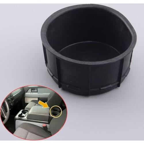Black Car Rear Center Console Rubber Cup Holder Insert Fit for Ford F150 2009 2010 2011 2012 2013 2014