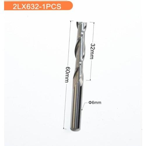 6mm*32mm,1pcs,Free shipping 2 Flutes End Mill,CNC machine milling Cutter,Solid carbide woodworking tool,PVC,MDF,Acrylic,wood