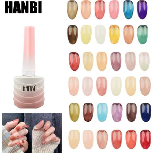 HANBI Gel Nail Polish Crystal Adhesive Nail Polish Glue Jelly Color Ice Muscle Nail Gel Varnish Nail Art Gel Polish Set TSLM1