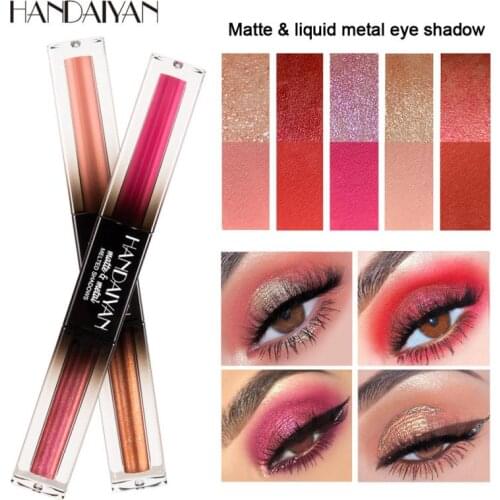 HANDAIYAN Double Head Liquid Eyeshadow Shimmer Matte Metal 3 In 1 Eyeshadow Pen Waterproof Lasting Eye Cosmetic Makeup TSLM1