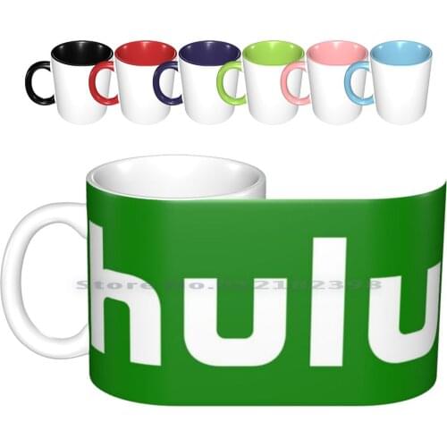 Logo Ceramic Mugs Coffee Cups Milk Tea Mug Streaming Hulu Movie Movies Show Shows Service Streaming Service Creative Trending