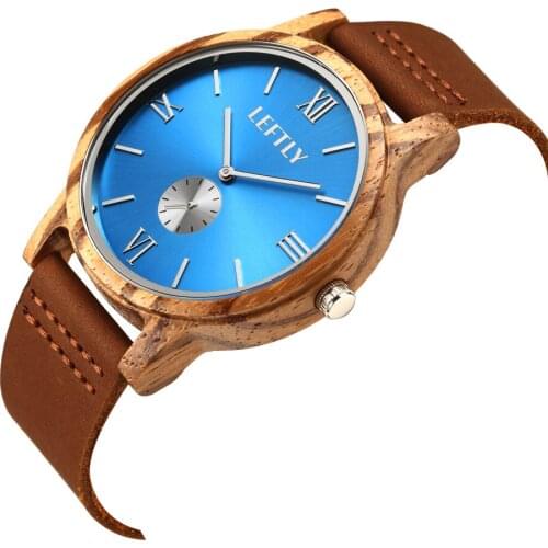 LEFTLY Men's Watch With Leather Strap