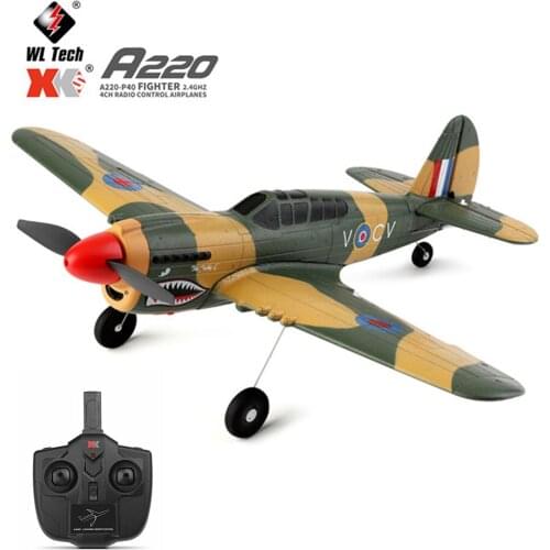 XK A220 P40 4Ch 384 Wingspan 6G/3D Modle Stunt Plane Six Axis Stability Remote Control Airplane Electric RC Aircraft Outdoor Toy