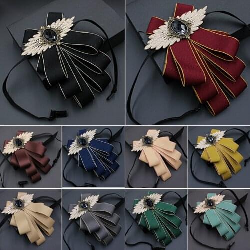 British Men Women Bow Tie Luxury Vintage Paisley Crystal Rhinestone Bowtie Business Wedding Party Bowknot Bow Ties