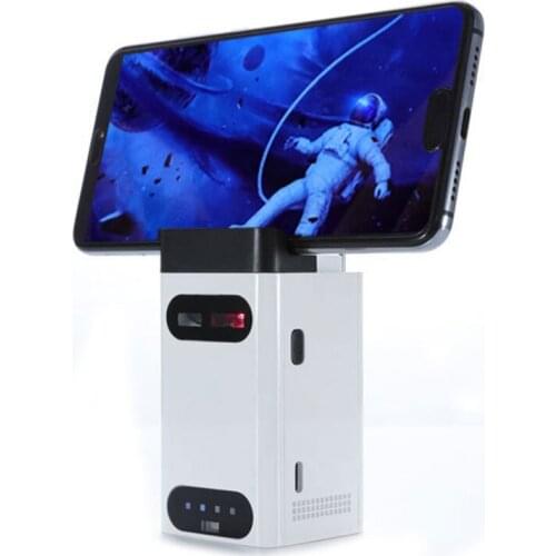 2019 New Smart Desktop Cell Phone holder,5 in 1 Mini Phone Stand with Keyboard,mouse,Mobile Power,Connect to Computer functions