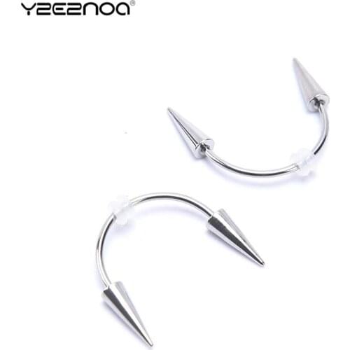 New Medical Stainless Steel C Rod Smile Lip Tiger Tooth Nail Zombie Tooth Lace Nail Vampire Piercing Jewelry Tooth Decoration