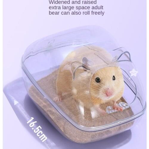 Transparent Hamster Bathroom Splash-proof Hamster Bath Sand Basin Golden Bear Dwarf Rat Small Animals Sand Box Hamster Supplies