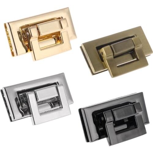 Rectangle Shape Clasp Turn Lock Twist Lock DIY Leather Handbag Bag Hardware